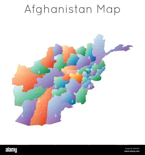 Low poly map of Afghanistan. Afghanistan geometric polygonal, mosaic style map Stock Vector ...