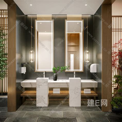 新中式餐厅卫生间效果图设计图__室内设计_环境设计_设计图库_昵图网nipic.com
