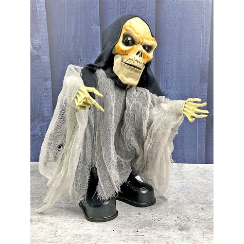 Black Scary walking Dwarf skeleton Battery operated Décor - Little ...