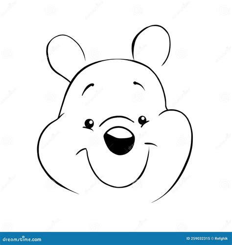 Winnie The Pooh Face Outline