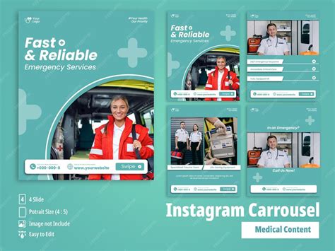 Instagram carousel with medical content template design | Premium PSD