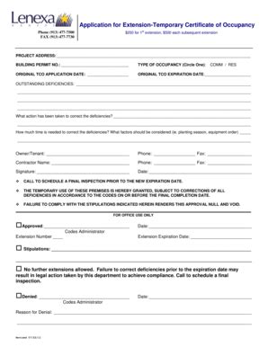 Fillable Online Application for ExtensionTemporary Certificate of ...