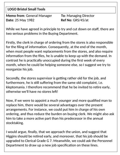 Image result for Memo Example