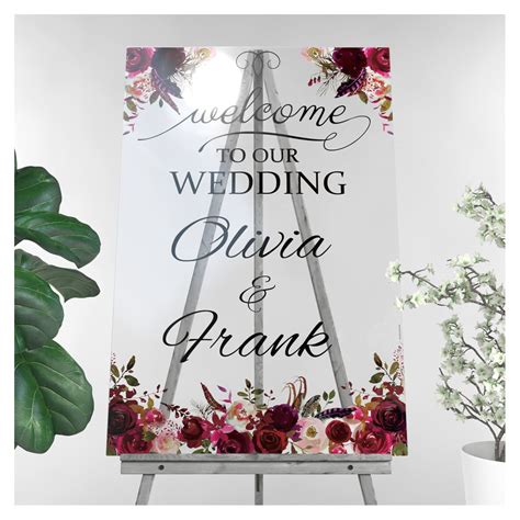 Buy Roses Themed Wedding Sign - Wedding Welcome Sign - Wedding ...