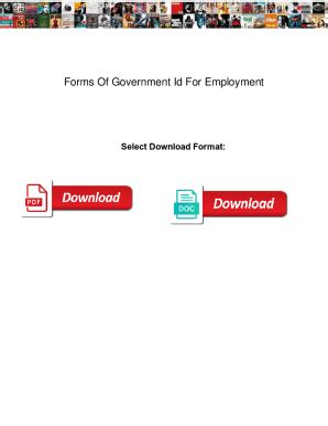 Fillable Online Forms Of Government Id For Employment. Forms Of ...