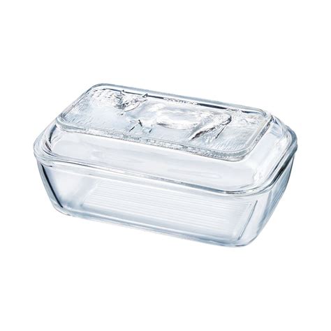 Buy Luminarc European Tempered Glass Cow Butter Dish - 1 Pound Capacity ...