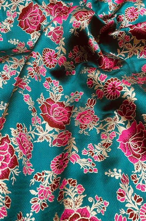 Blue Banarasi Silk Meenakari Fabric ( 1 Mtr )