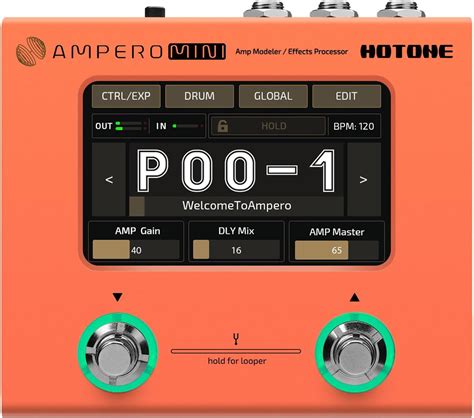 HOTONE Ampero Mini Guitar Amp Modeling IR Cabinets Simulation Pedal ...