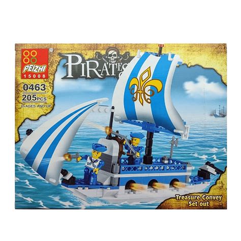 Blocos Para Montar Barco Pirata Peizhi 20 Penças Ref-18054