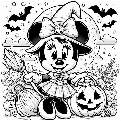 Minnie Mouse Halloween Kleurplaten Gratis Minnie Mouse Kleurplaten