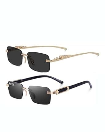 mashamart UPSTOXY MC STAN Rimless Frames (COMBO OF 2) Luxury Sunglasses ...