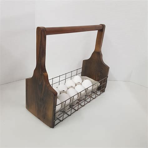 Wooden Egg Basket Garden Harvest Basket Kitchen Tote | Tabla, Wire