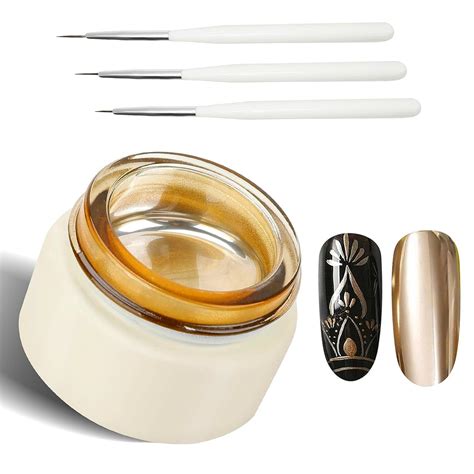 Buy QUEENFINGER Metallic Painting Nail Gel, Golden Nail Gel Polish ...