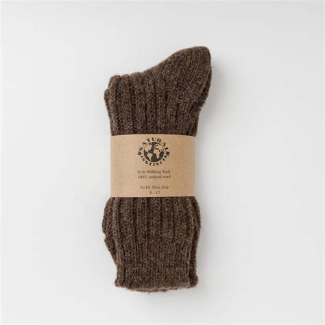 Irish - 100% Natural Undyed Wool Walking Socks - Natural Jacob Black ...