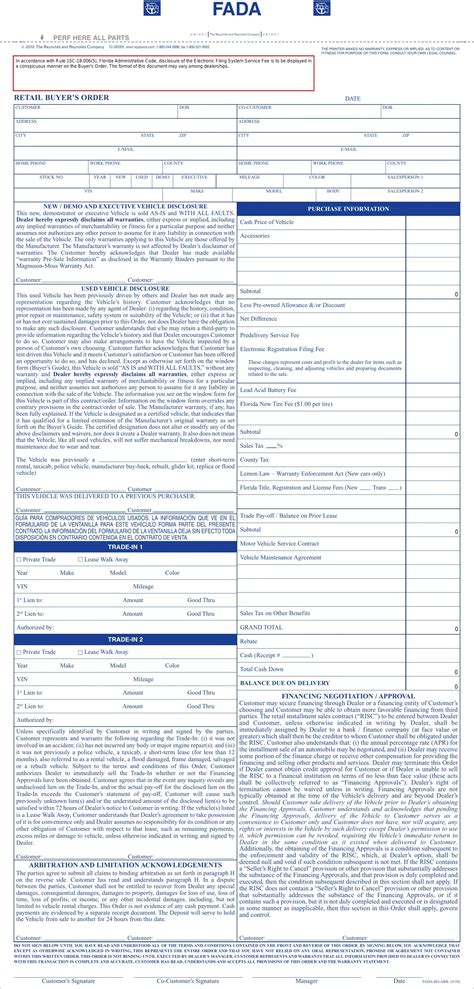 Florida Buyers Order Form ≡ Fill Out Printable PDF Forms Online