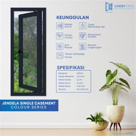 Jual 1 SET JENDELA + KUSEN UPVC SINGLE CASEMENT BY LUXEY DOOR - Putih ...