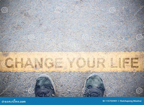 Male Feet and Old Black Shoes Standing on the Concrete Floor or Stock ...