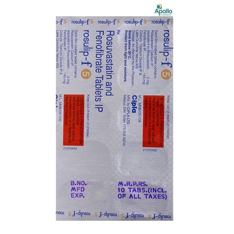 Rosulip-F Tablet 10's Price, Uses, Side Effects, Composition - Apollo ...