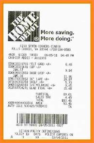 Image result for Home Depot Receipt Store Number