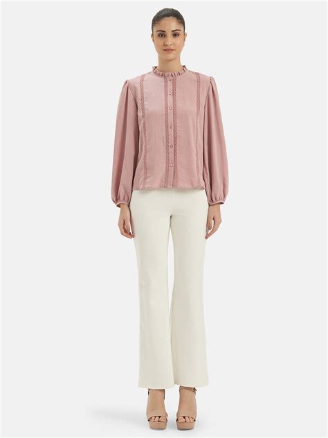 Buttoned Down Lace Insert Shirt – KAZO