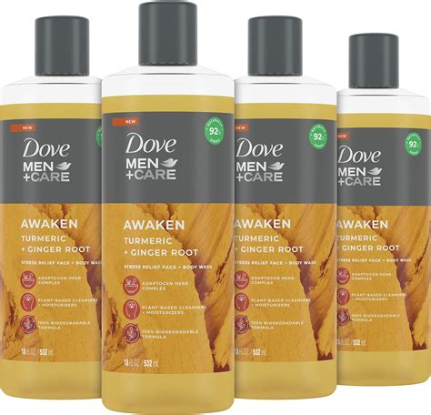 Amazon.com : DOVE MEN + CARE Face + Body Wash For Men Awaken Turmeric ...