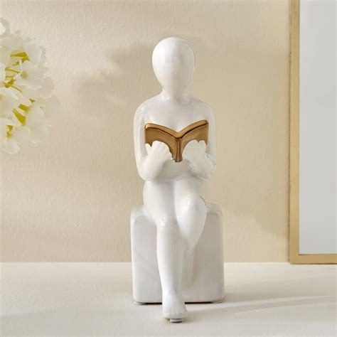 Buy Brighton Amore Ceramic Human Reading Book Figurine from Home Centre ...