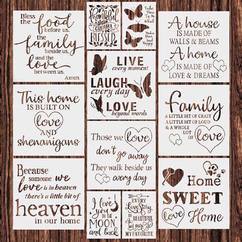 Buy OOTSR 12Pcs Motivational Stencils, Inspirational Words Stencil for ...