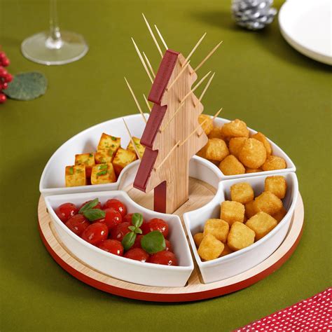 Sectioned Christmas Platter Set Of 5 Online - Premium Platter | Nestasia