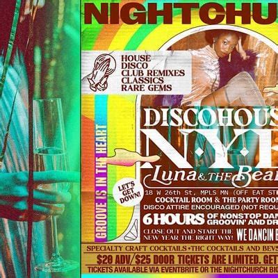 NIGHTCHURCH: NEW YEARS DISCO, Luna & The Bear - Kitchen & Libation ...