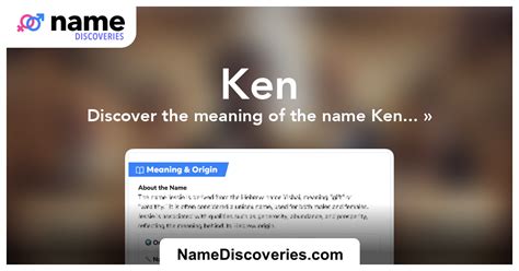 Ken - Name Meaning and Origin