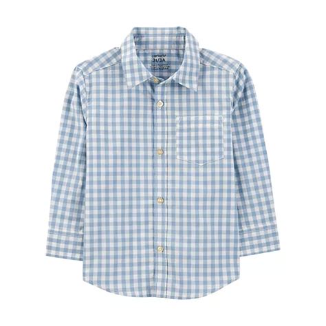 Toddler Boys Carter's Plaid Long Sleeve Button Front Shirt