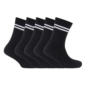 Buy IVA MOZOTIA Black Socks with White Stripes Calf Length School Socks ...