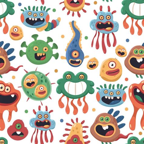Cute Germ and Bacteria Wallpaper for Wall - Magicdecor®