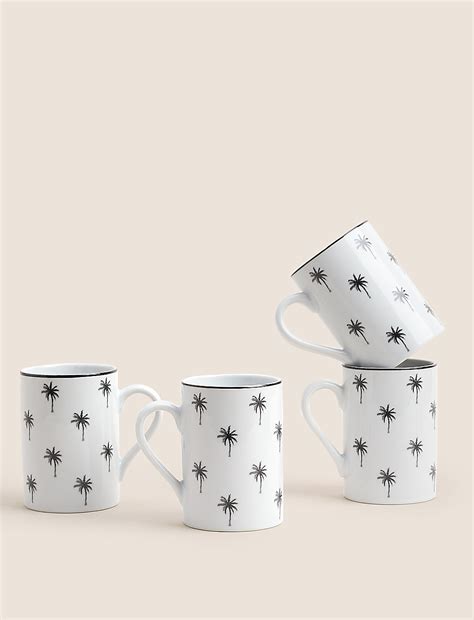 Buy Set of 4 Palm Tree Mugs at Marks & Spencer