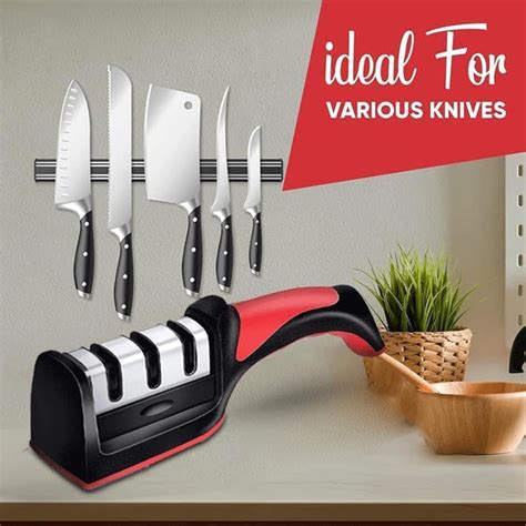 2051 Manual Red Knife Sharpener 3 Stage Sharpening – Amd-Deodap