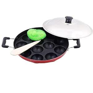 Buy ECOLEX Appam Patra Pan with Stainless Steel Lid- 12 Pits ...