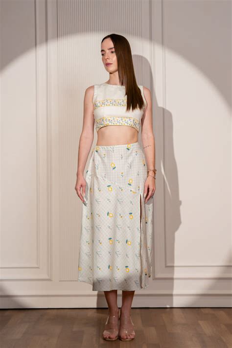 Garden Grid Top & A-Line Skirt Set – AGASHE