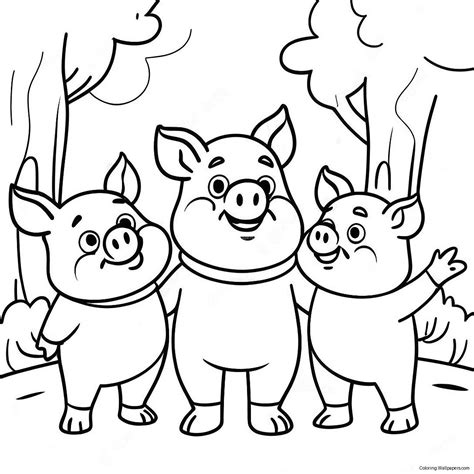 Three Little Pigs Coloring Page (3800-3017)