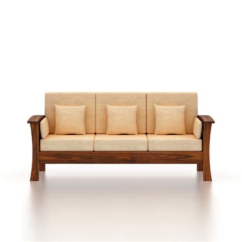 Nirvana Solid Sheesham Wood 3 Seater Sofa With Side Pockets - 3 years ...