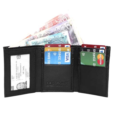 RAS Mens RFID Blocking Compact Genuine Leather Small Trifold Wallet 185 ...