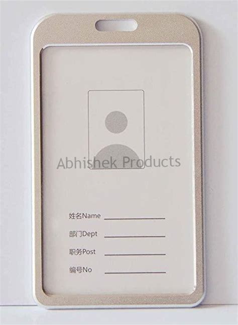 Silver Metal ID Card Holder Aluminium Card Holder ID Card Badge ...