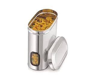 Buy Tosaa Stainless Steel Cover Window Clear Jars for Kitchen Storage ...