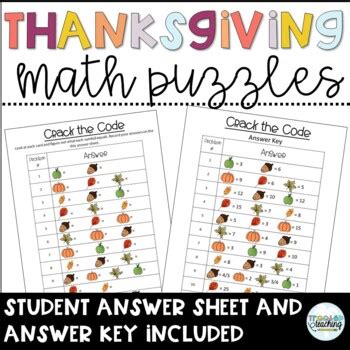 Image result for Thanksgiving Math Puzzles
