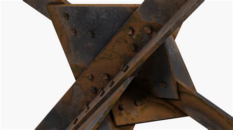 3D Hedgehog Anti Tank Obstacle Rusty model | 3D Molier International