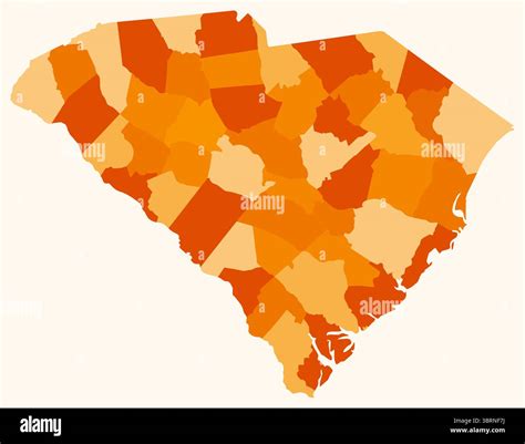 Map of South Carolina with counties. Just a simple state border map ...