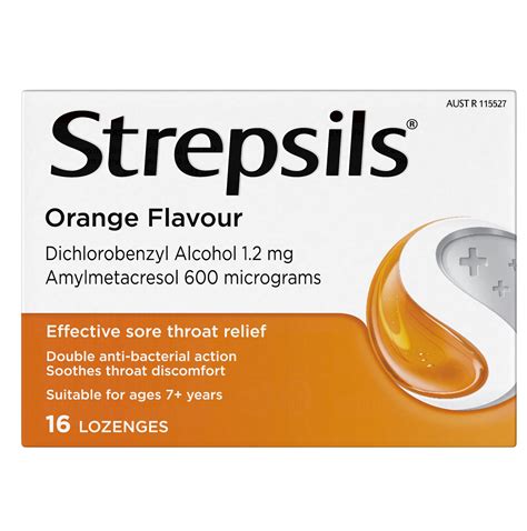 Strepsils Sore Throat Relief Orange 16 Pack - Hurst and Taylor Unichem ...