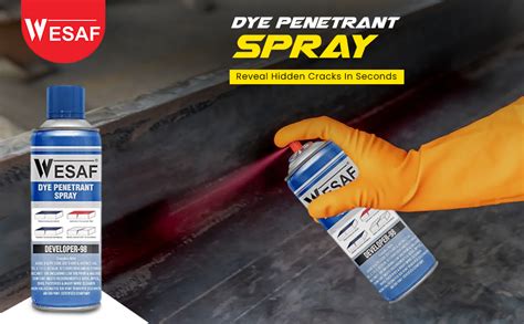 Wesaf Dye Penetrant Test (DPT) Spray Kit, 3-in-1 Cleaner, Red Penetrant ...