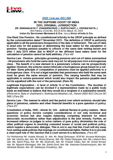 289 indian ex servicemen movement v union of india 16 mar 2022 412377 ...