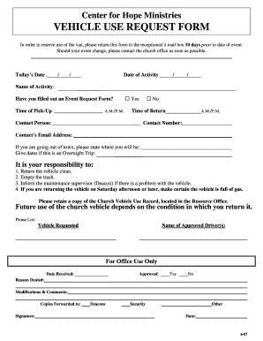 Vehicle Request Form - Fill Online, Printable, Fillable, Blank | pdfFiller