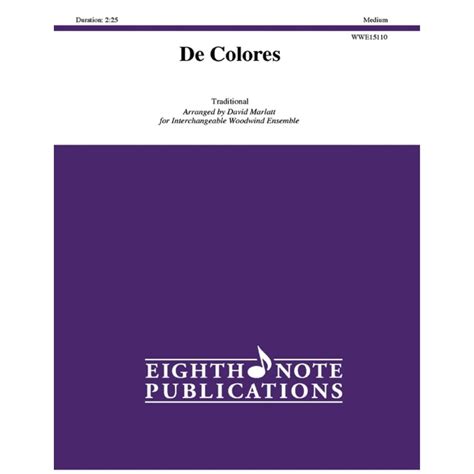 Buy De Colores: Score & Parts (Eighth Note Publications) Book Online at ...